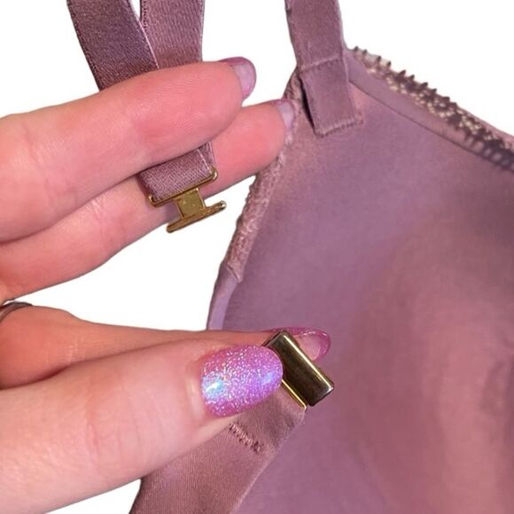 Victoria’s Secret- Lined Demi Bra in Mauve w Solid Lace Trim Underwire, 34DD - Picture 6 of 8